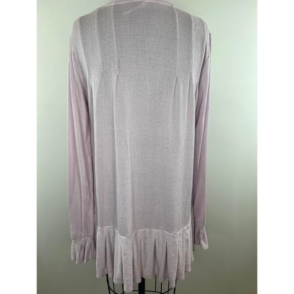 Free People Pink Long Sleeve Waffle Henley Knit Your Girl Tunic Dress S Small - Picture 6 of 10